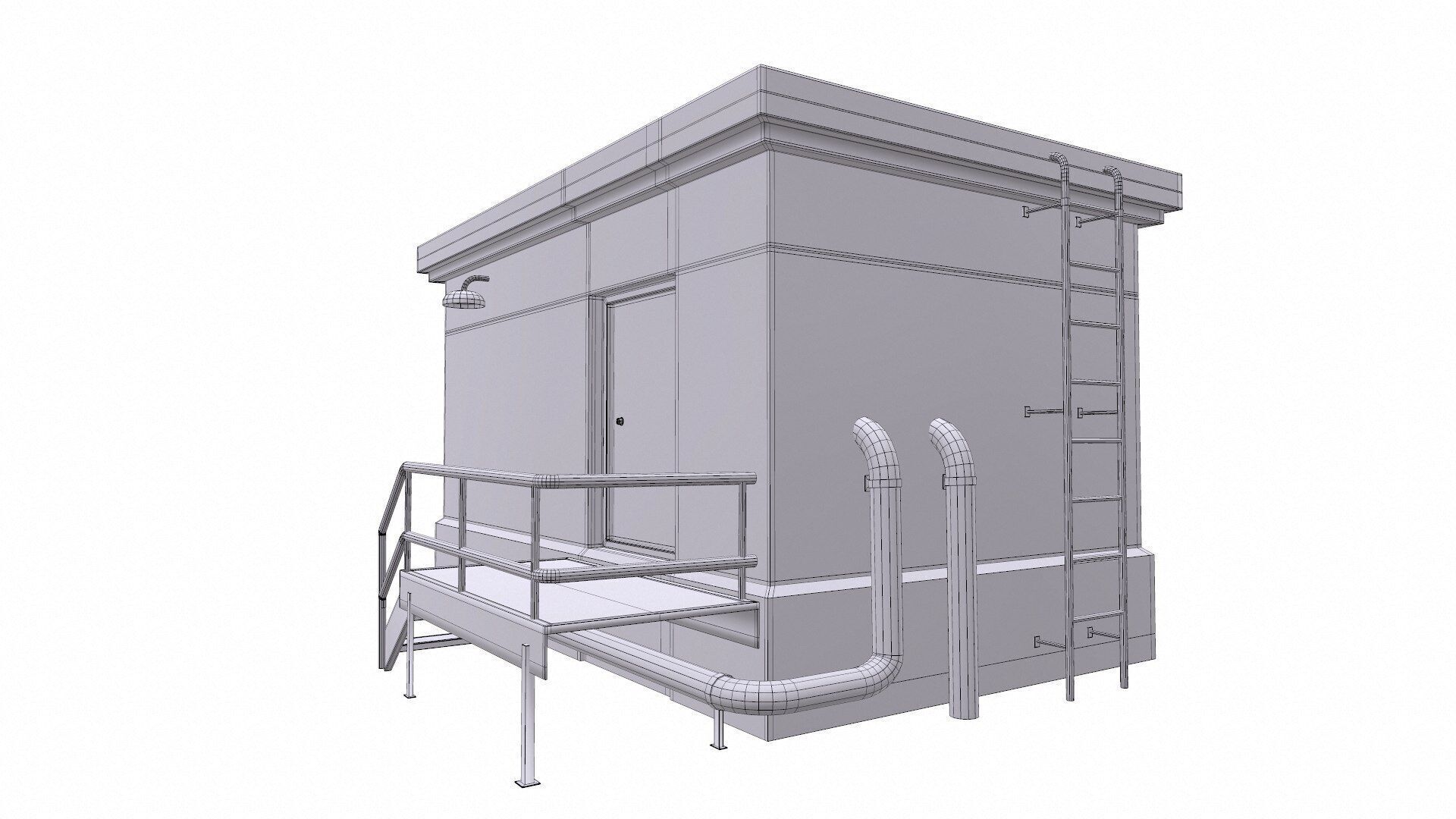 Rooftop Building Low-poly PBR Low-poly 3D model_10