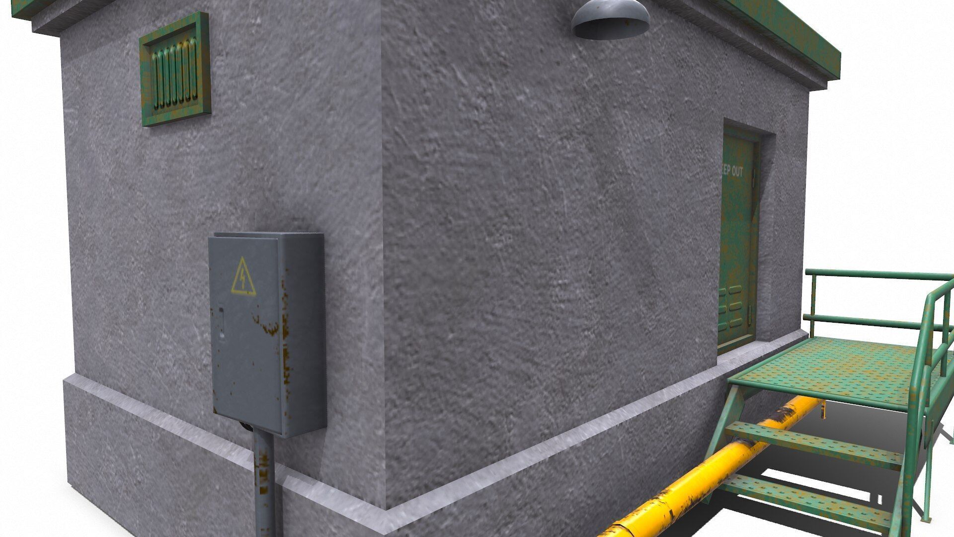 Rooftop Building Low-poly PBR Low-poly 3D model_6