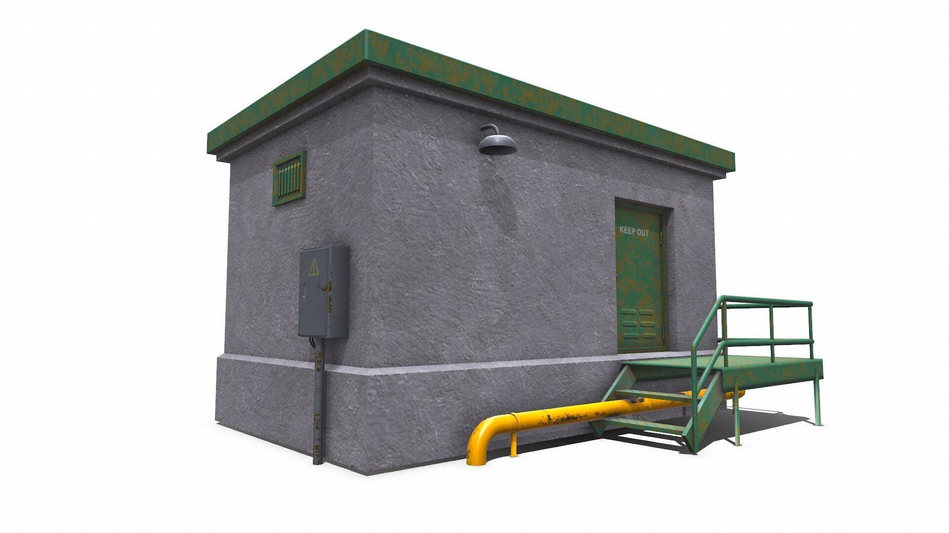 Rooftop Building Low-poly PBR Low-poly 3D model_1