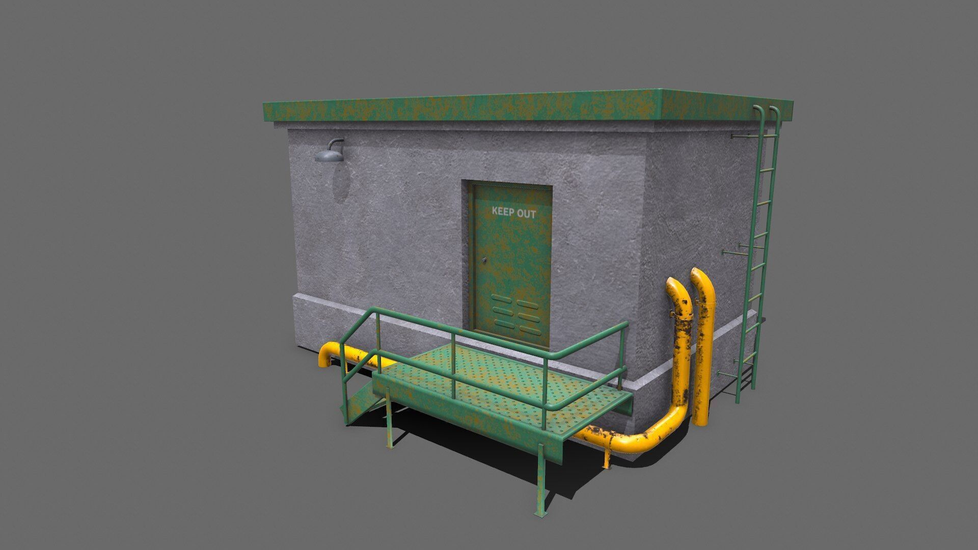 Rooftop Building Low-poly PBR Low-poly 3D model_7