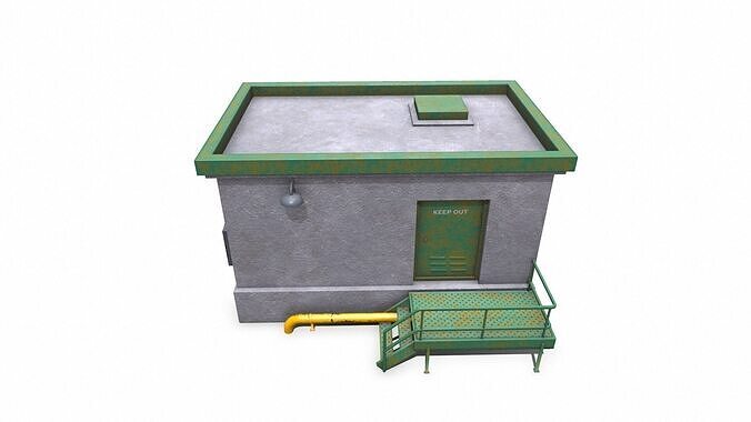 Rooftop Building Low-poly PBR Low-poly 3D model 4