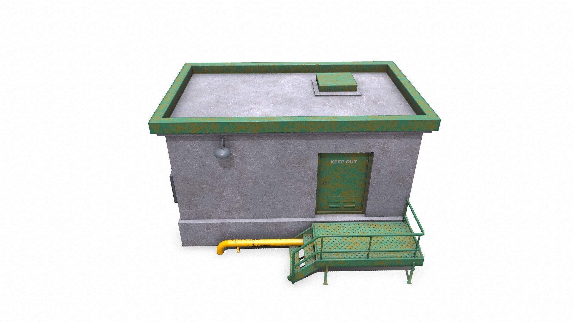 Rooftop Building Low-poly PBR Low-poly 3D model_3