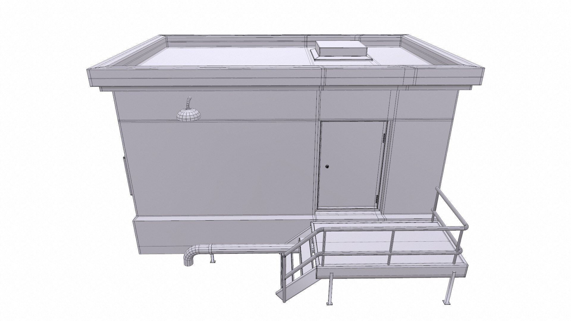 Rooftop Building Low-poly PBR Low-poly 3D model_9