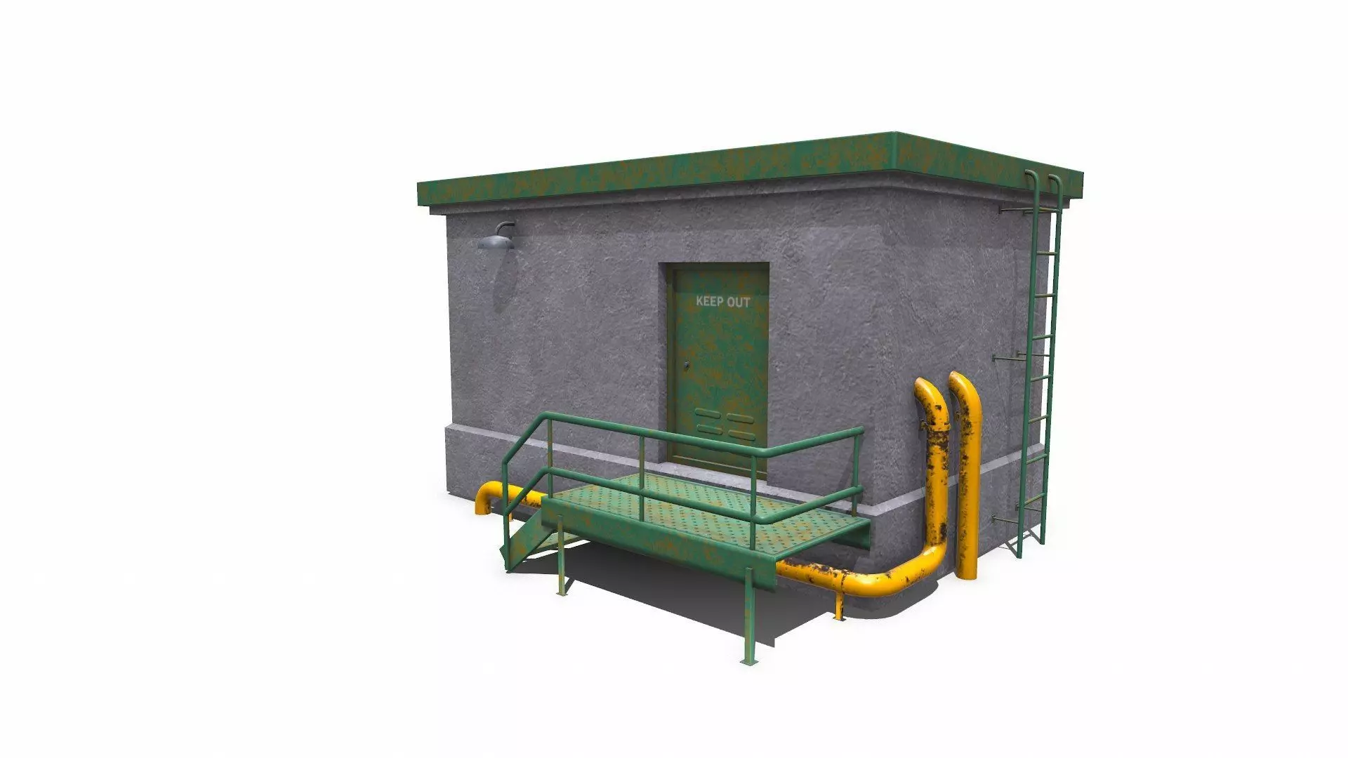 Rooftop Building Low-poly PBR Low-poly 3D model_0