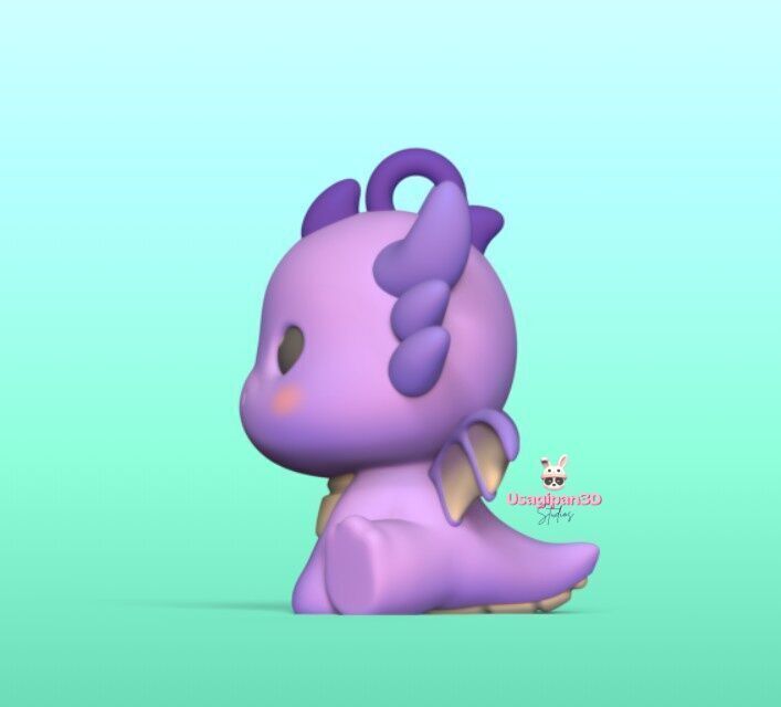 Cute Sitting Dragon 3D print model_7