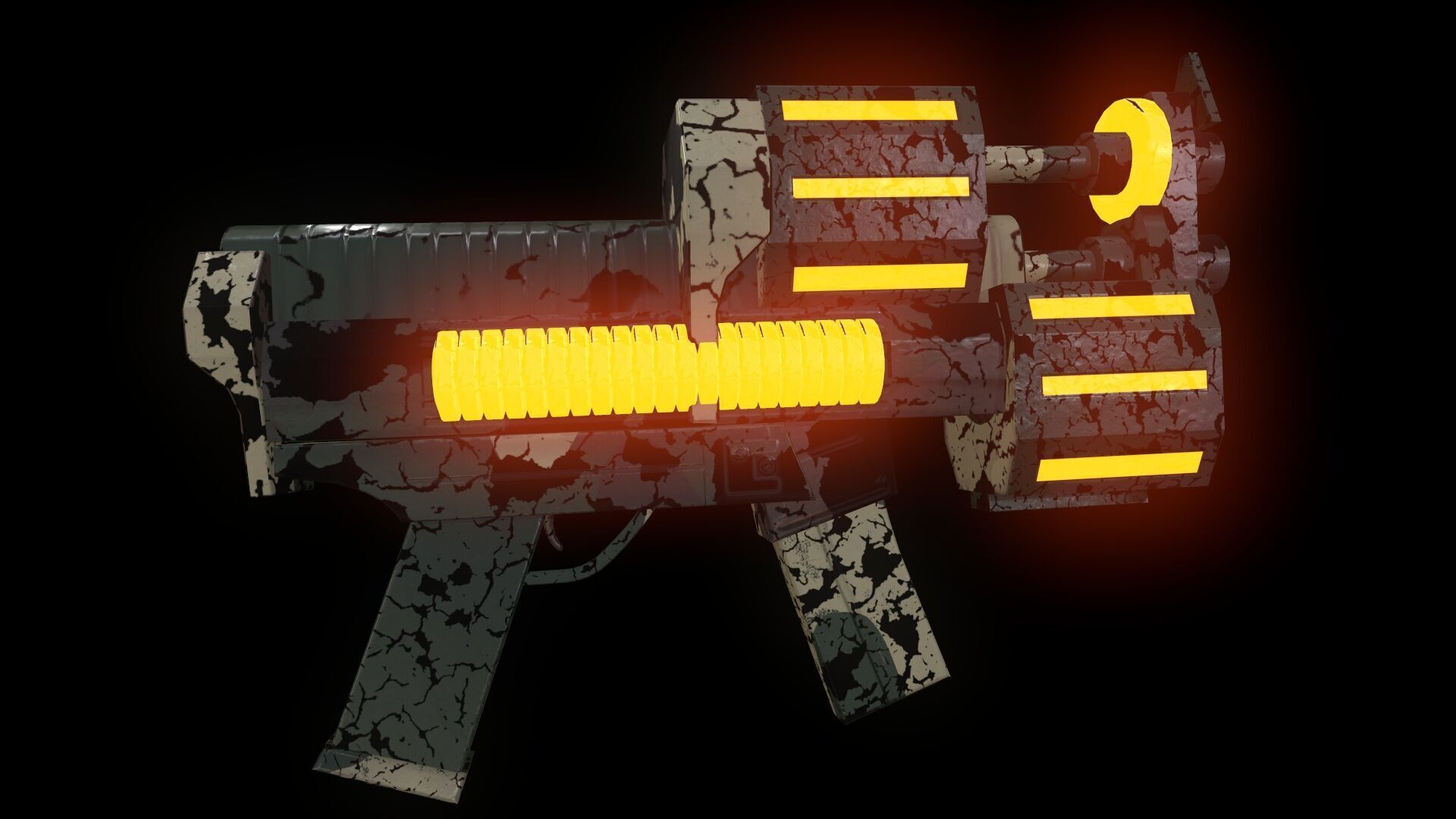 Submachine Gun Low-poly 3D model_9