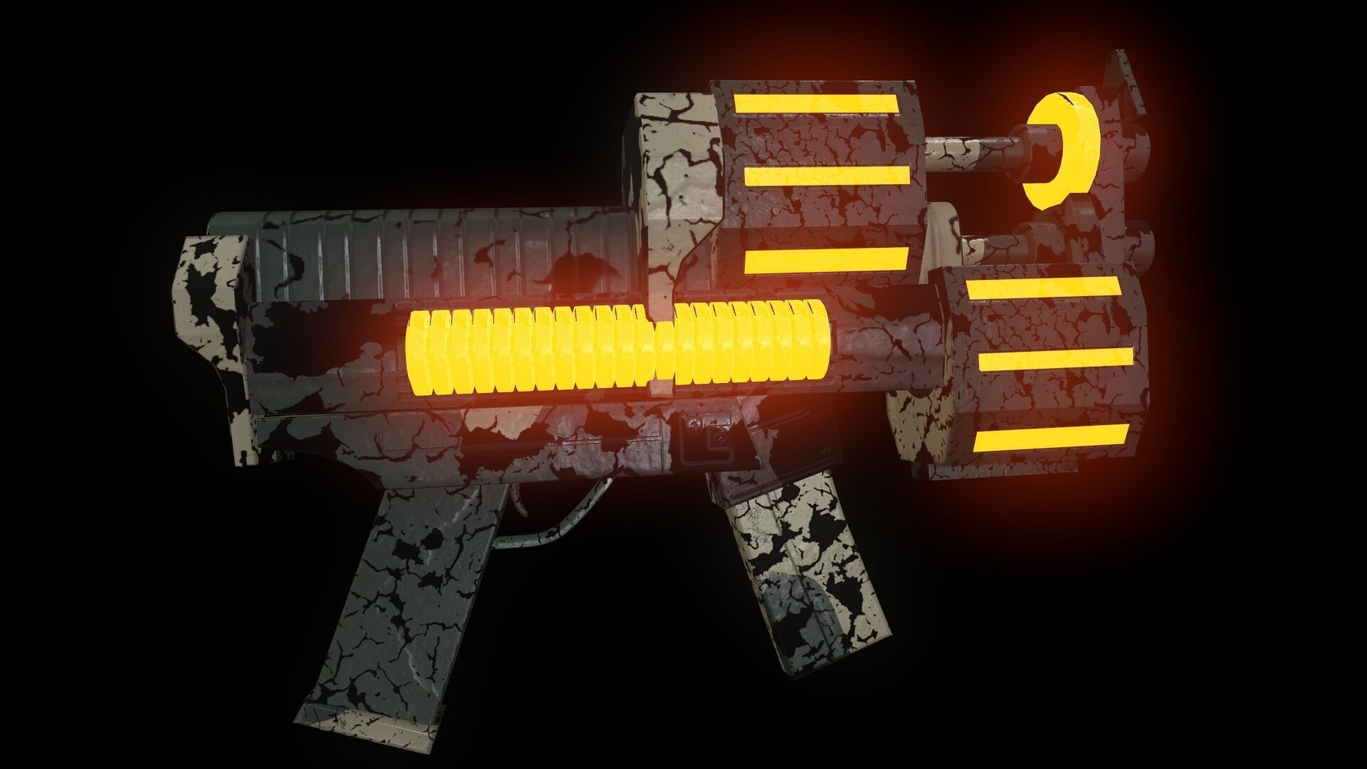 Submachine Gun Low-poly 3D model_11