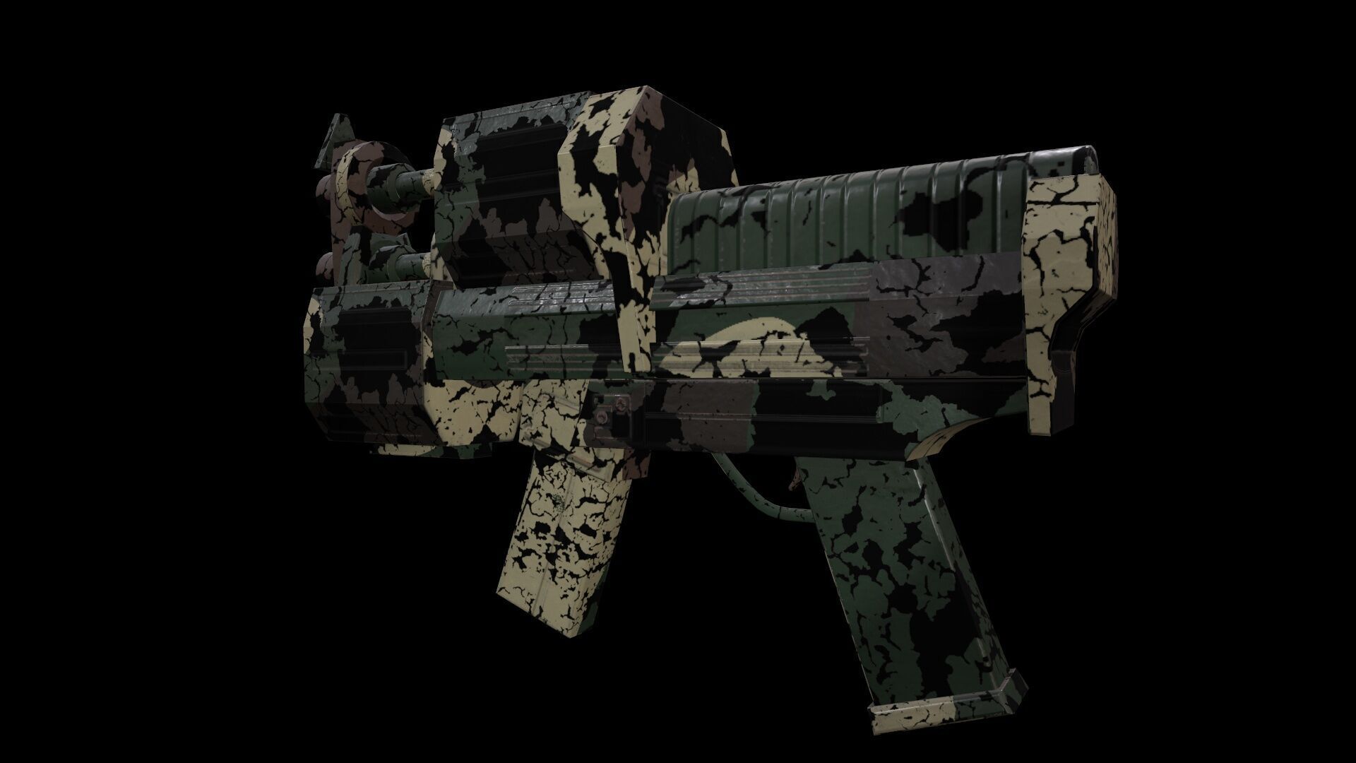 Submachine Gun Low-poly 3D model_12