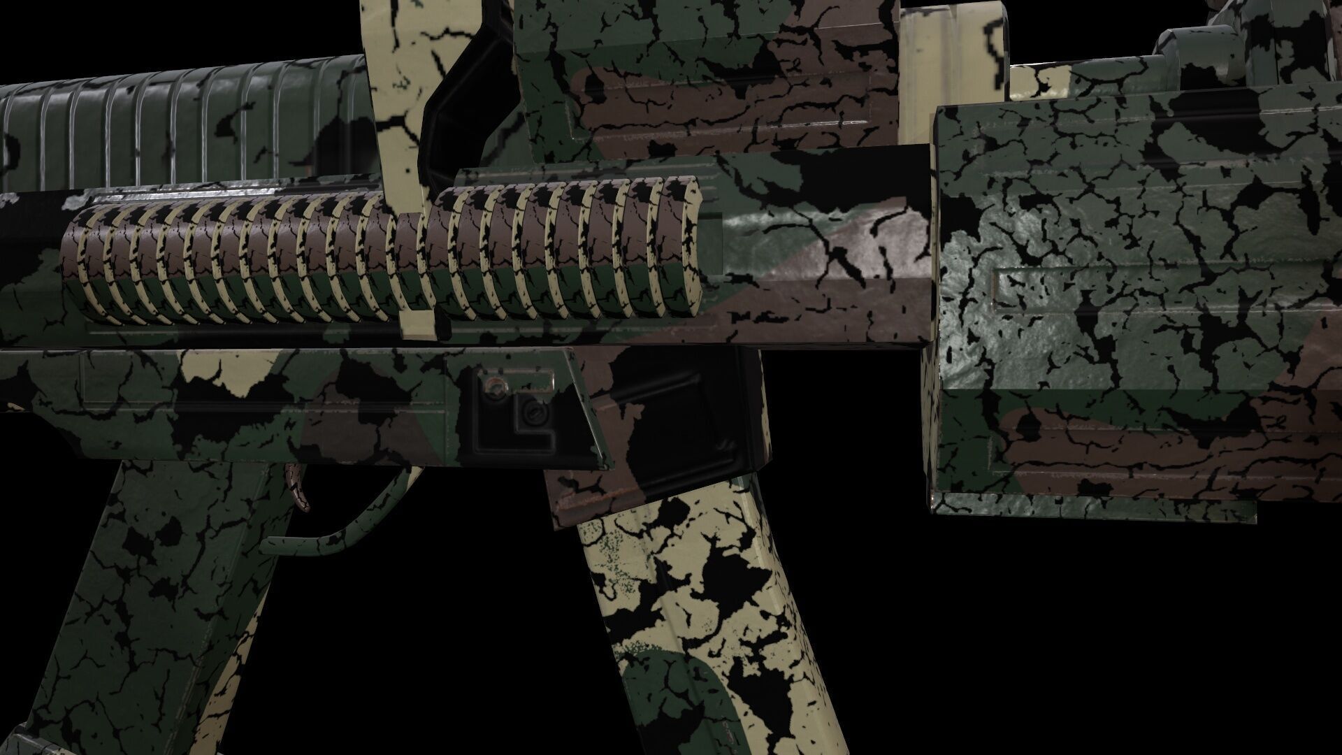 Submachine Gun Low-poly 3D model_16