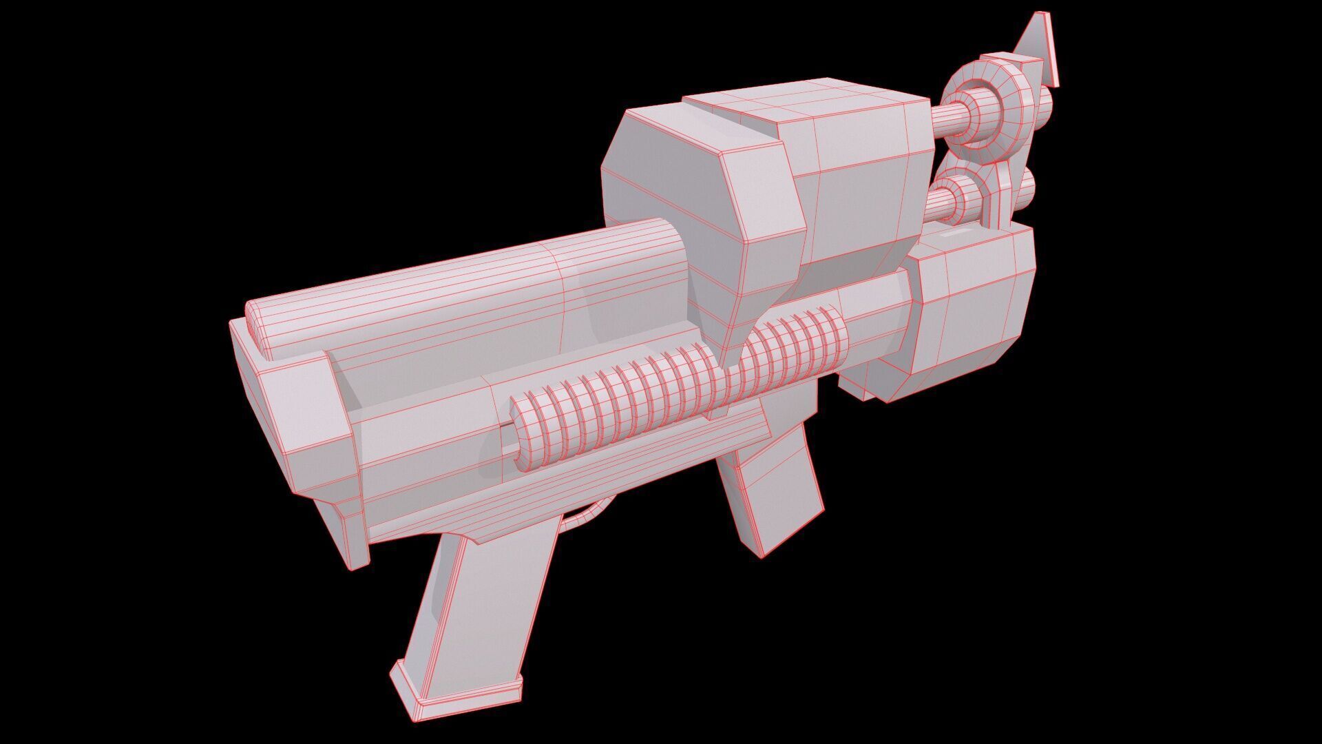 Submachine Gun Low-poly 3D model_23