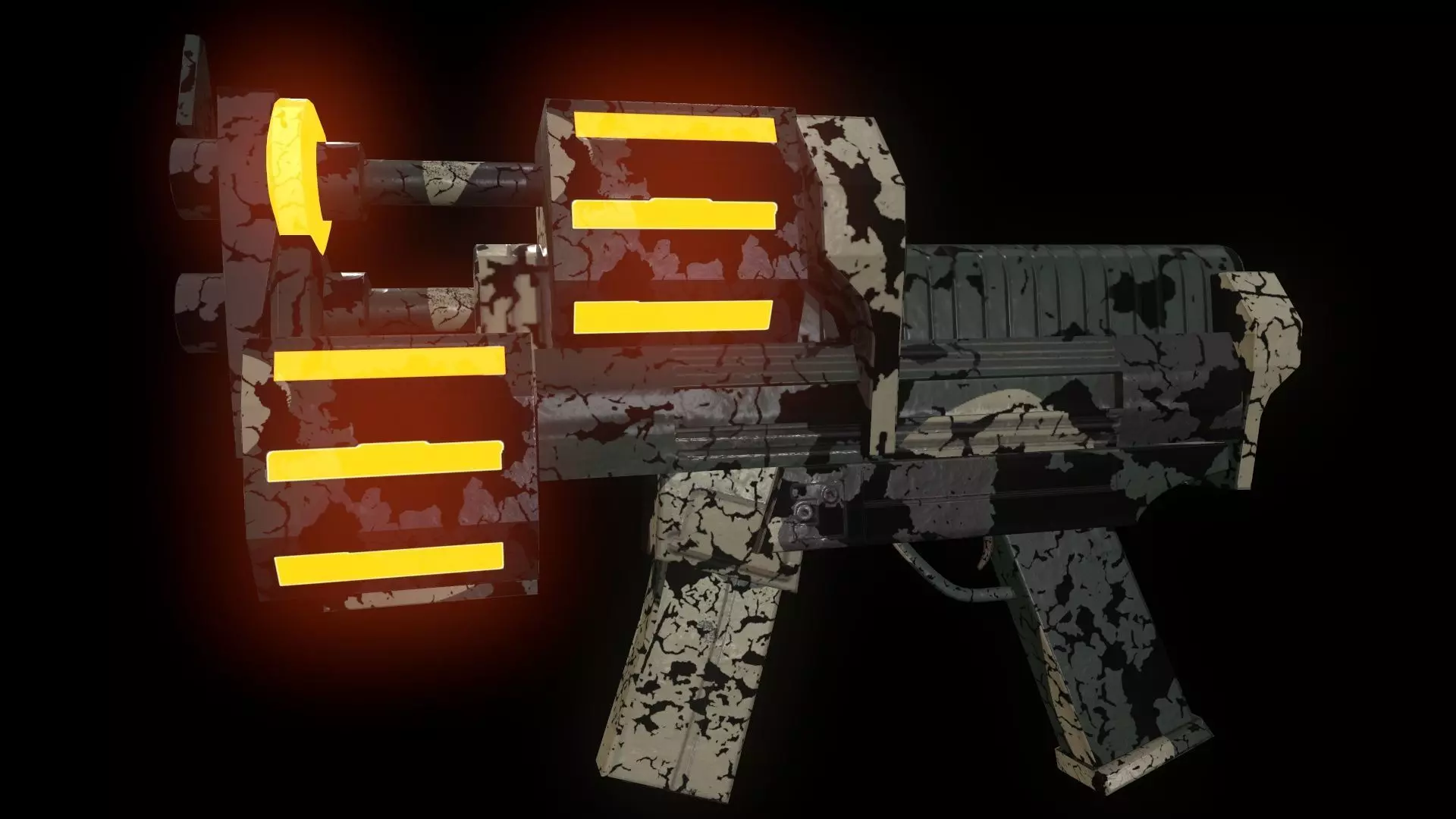 Submachine Gun Low-poly 3D model_0