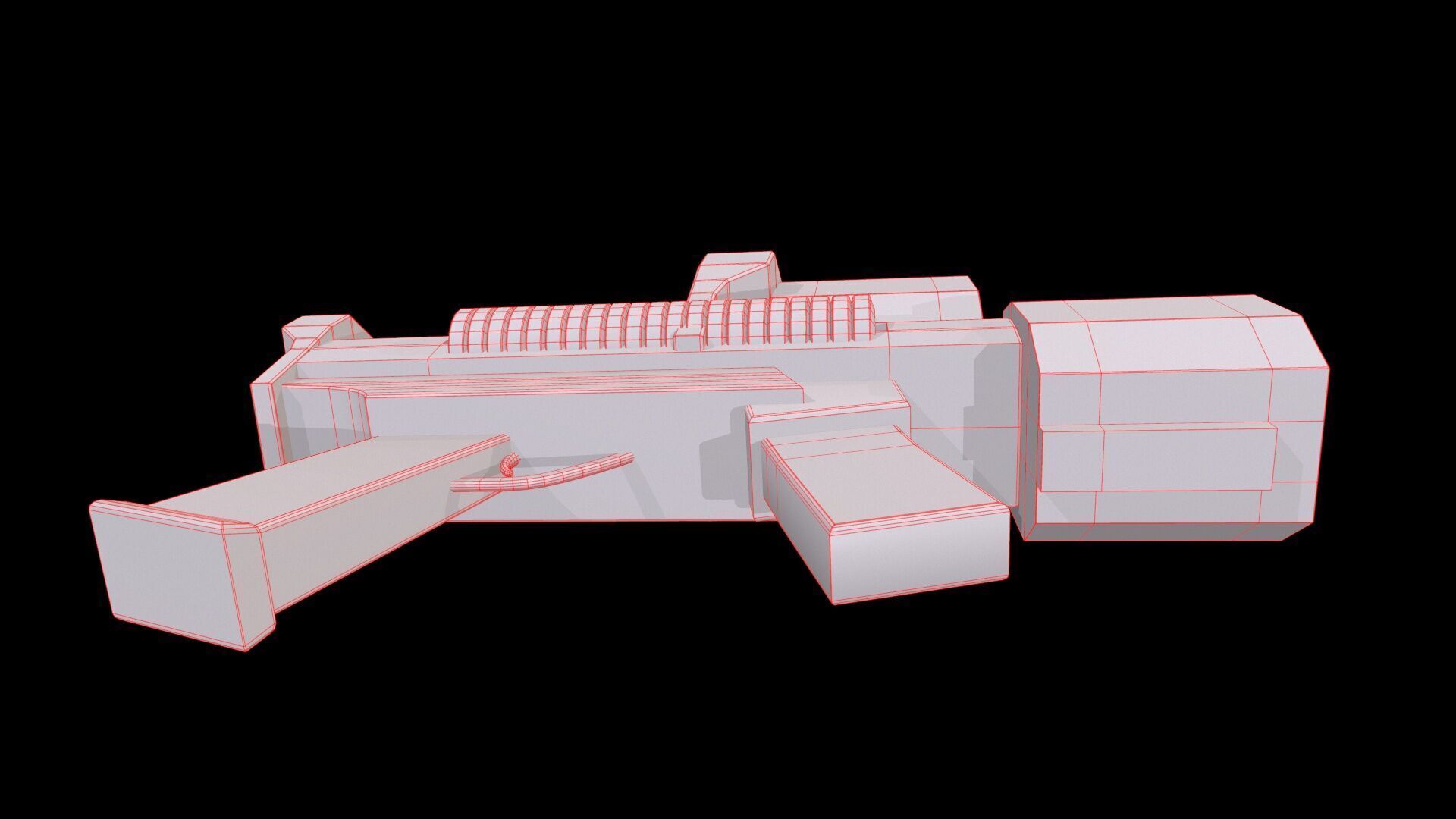Submachine Gun Low-poly 3D model_28