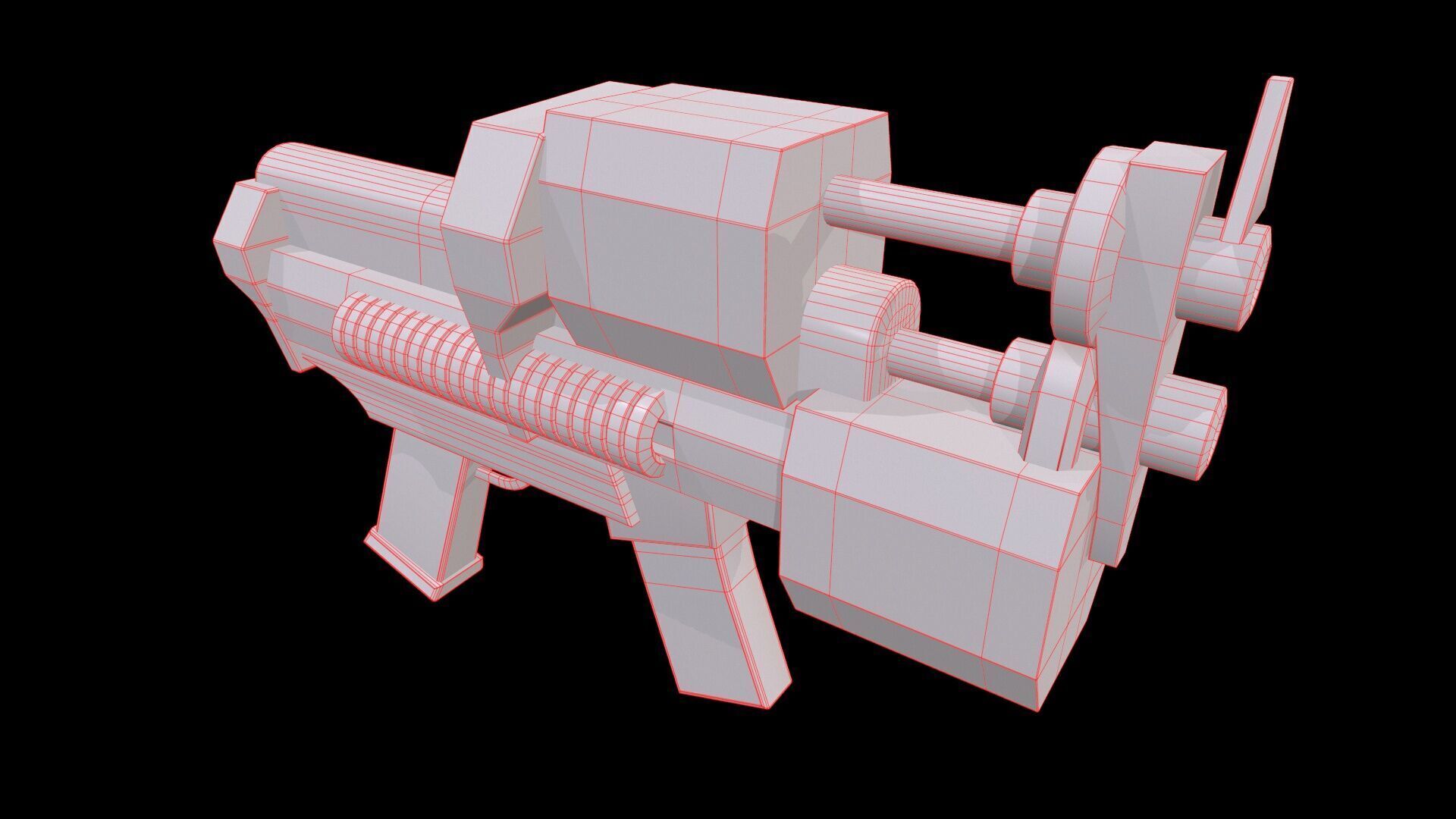 Submachine Gun Low-poly 3D model_24