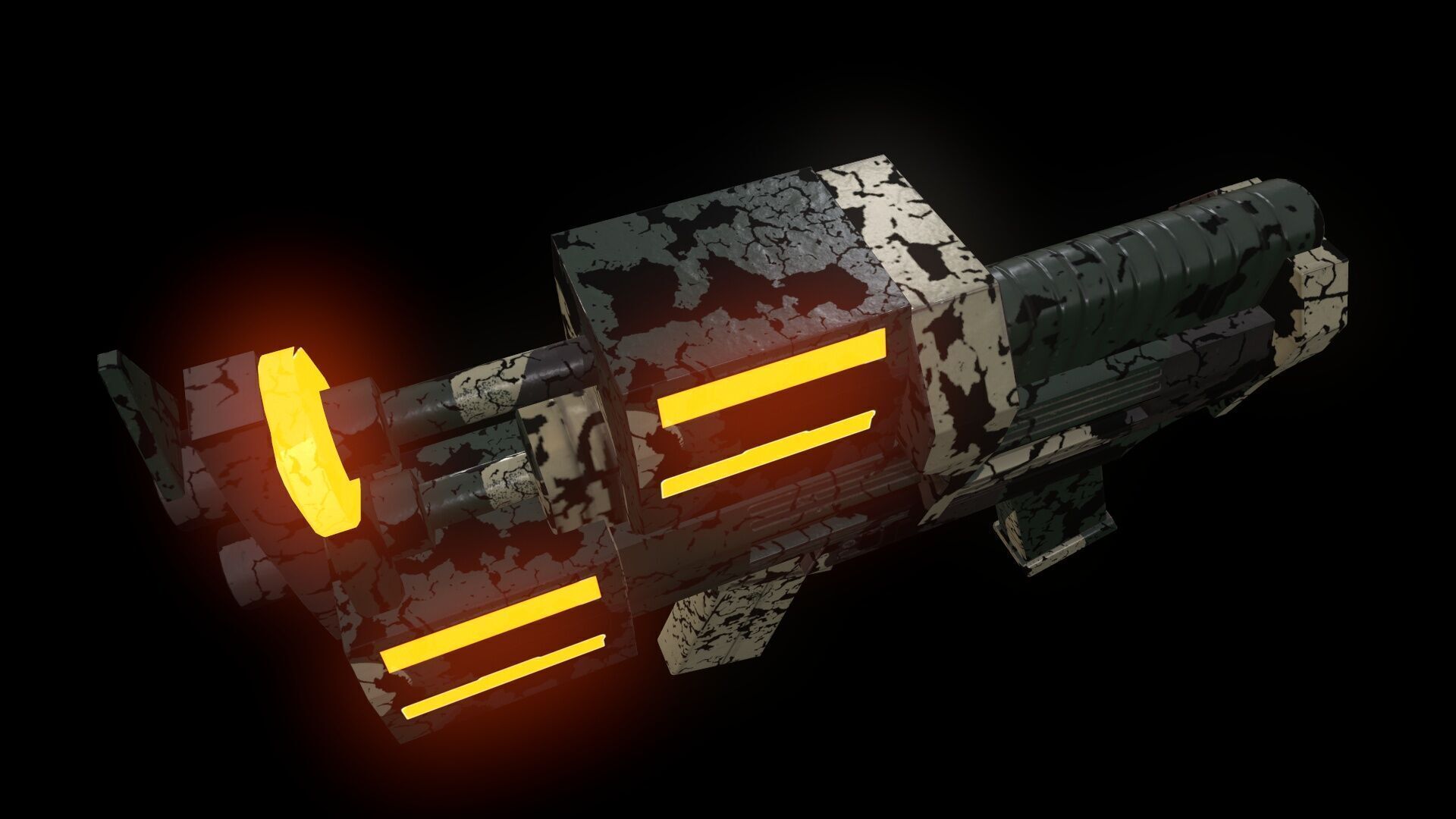 Submachine Gun Low-poly 3D model_7