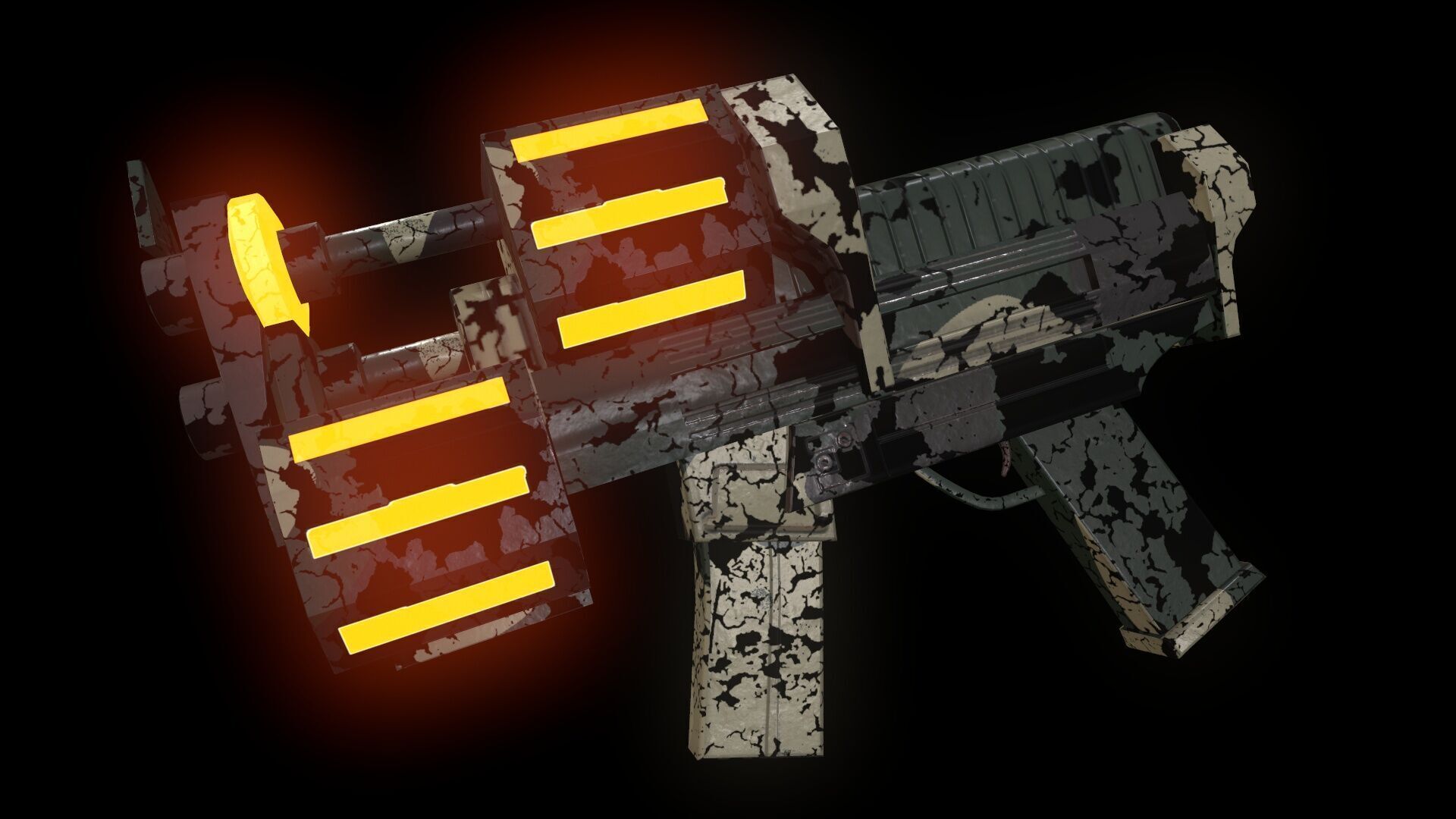 Submachine Gun Low-poly 3D model_4