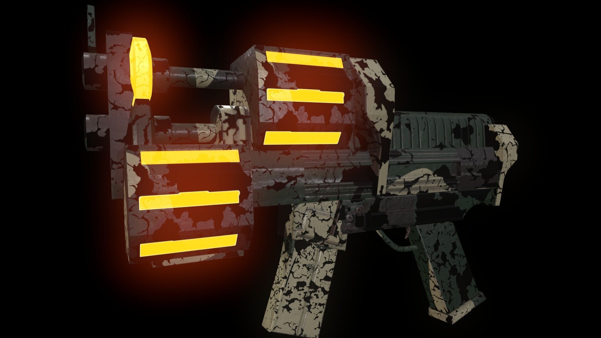 Submachine Gun Low-poly 3D model_2