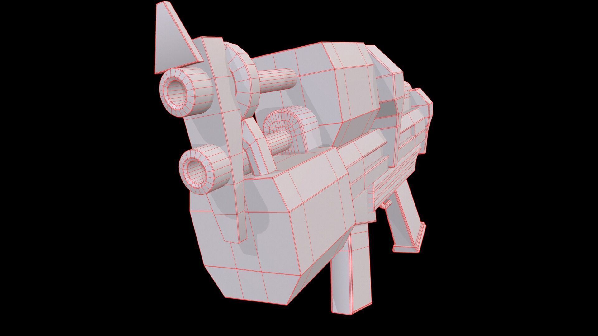 Submachine Gun Low-poly 3D model_27