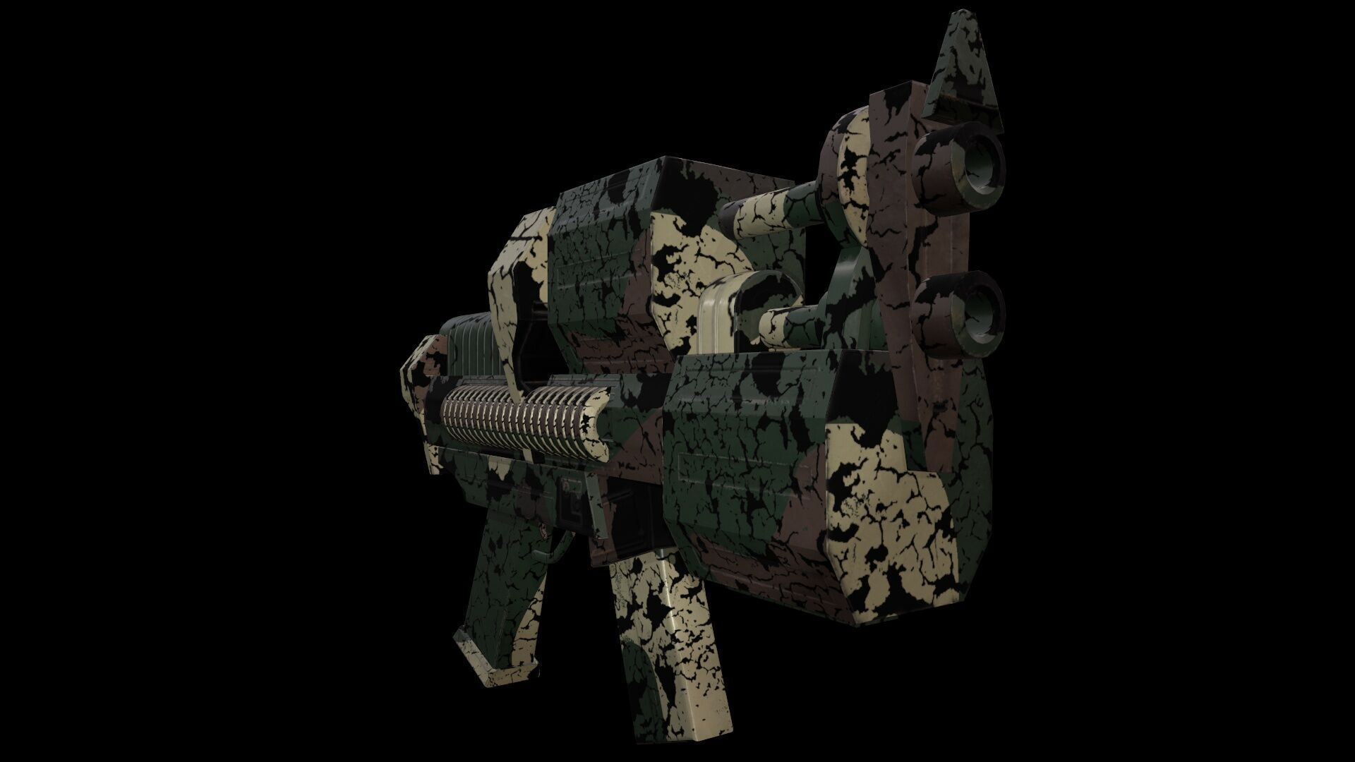 Submachine Gun Low-poly 3D model_5