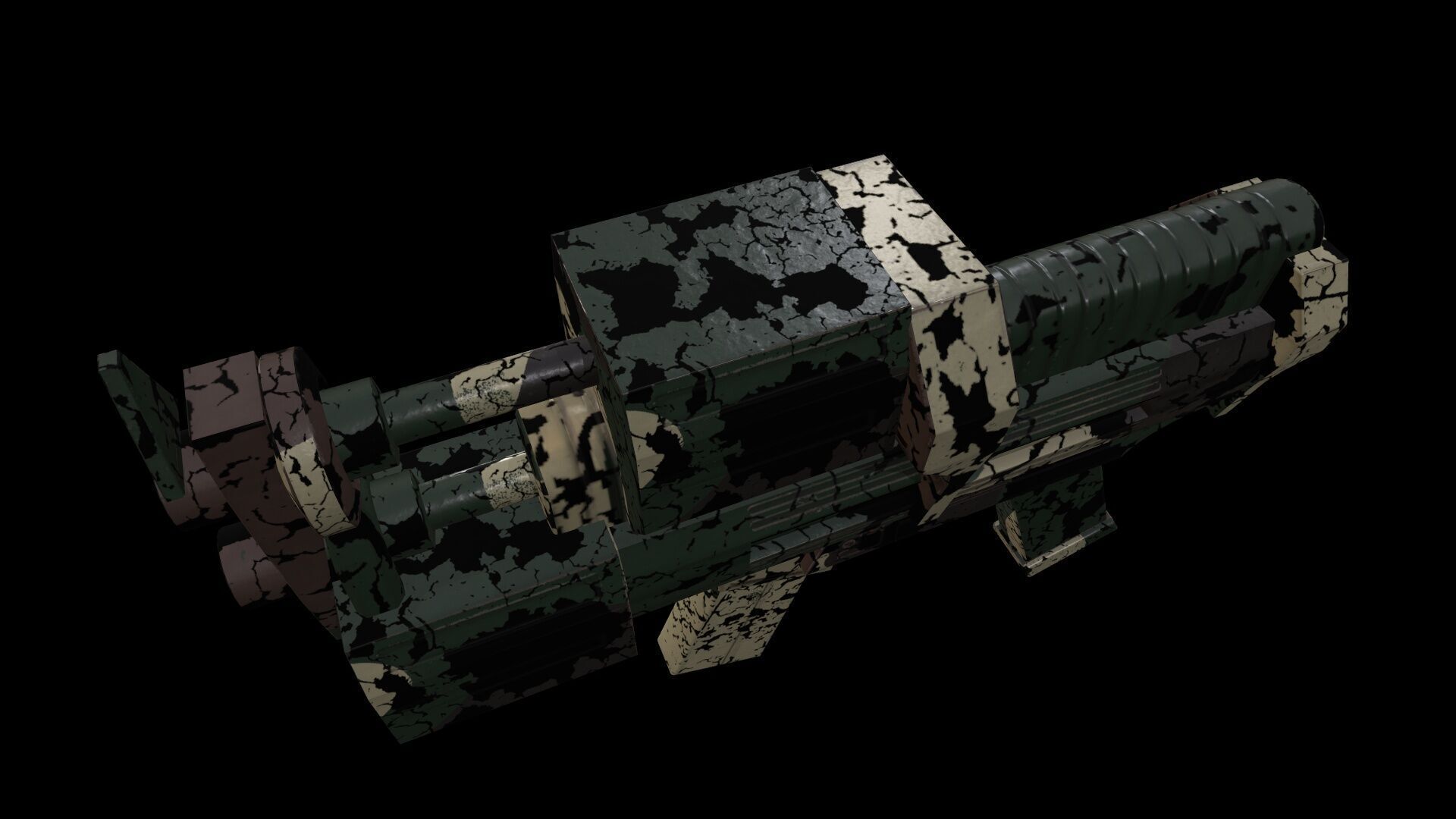 Submachine Gun Low-poly 3D model_19