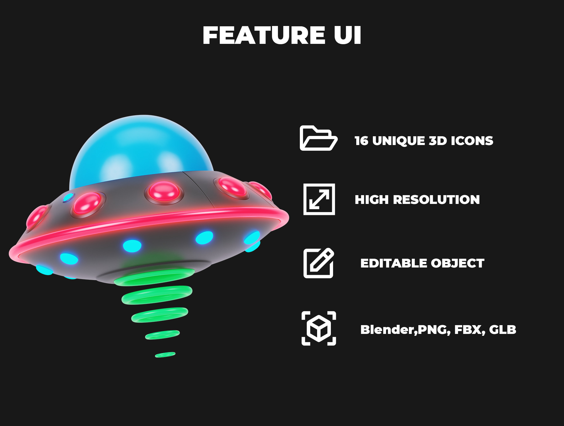 Space 3D Icon Pack Low-poly 3D model_1