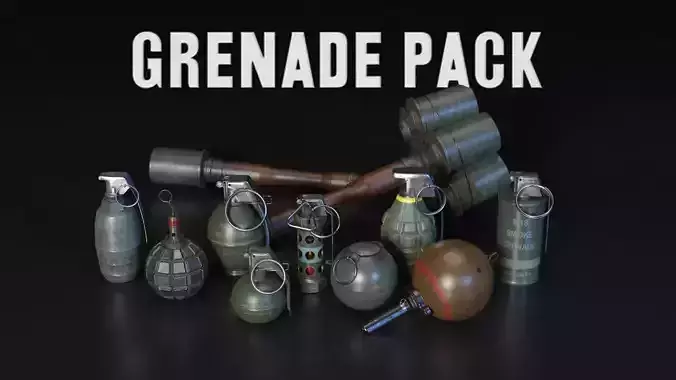 Grenade Pack Low-poly 3D model