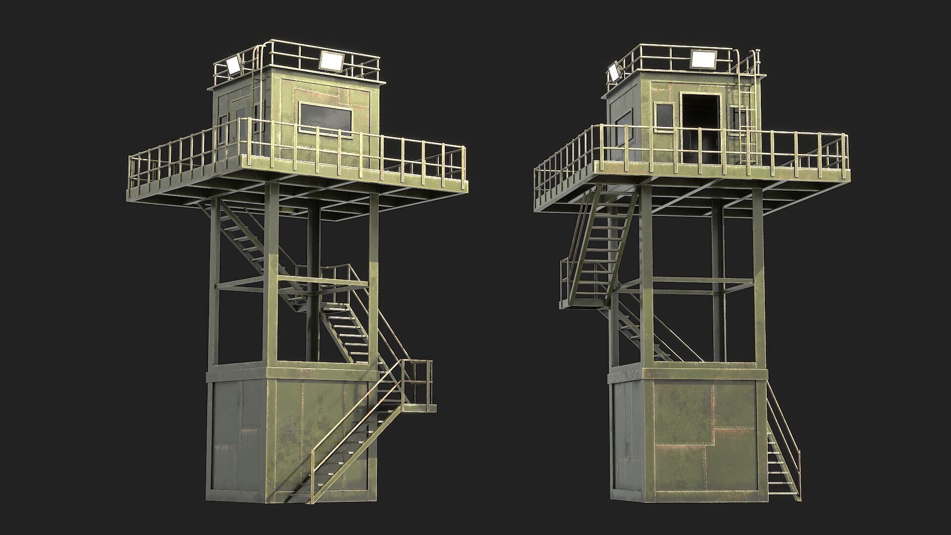Watchtowers v4 Low-poly 3D model_2