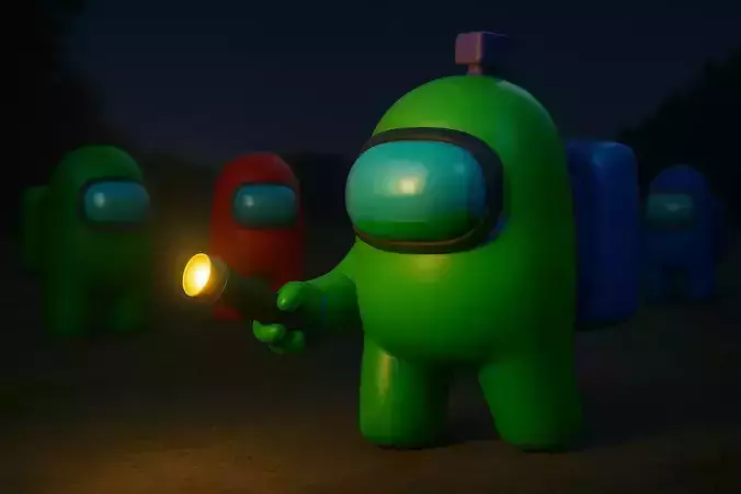 Among Us 3D Character pack  3 Colors Game-Ready Rigged Models