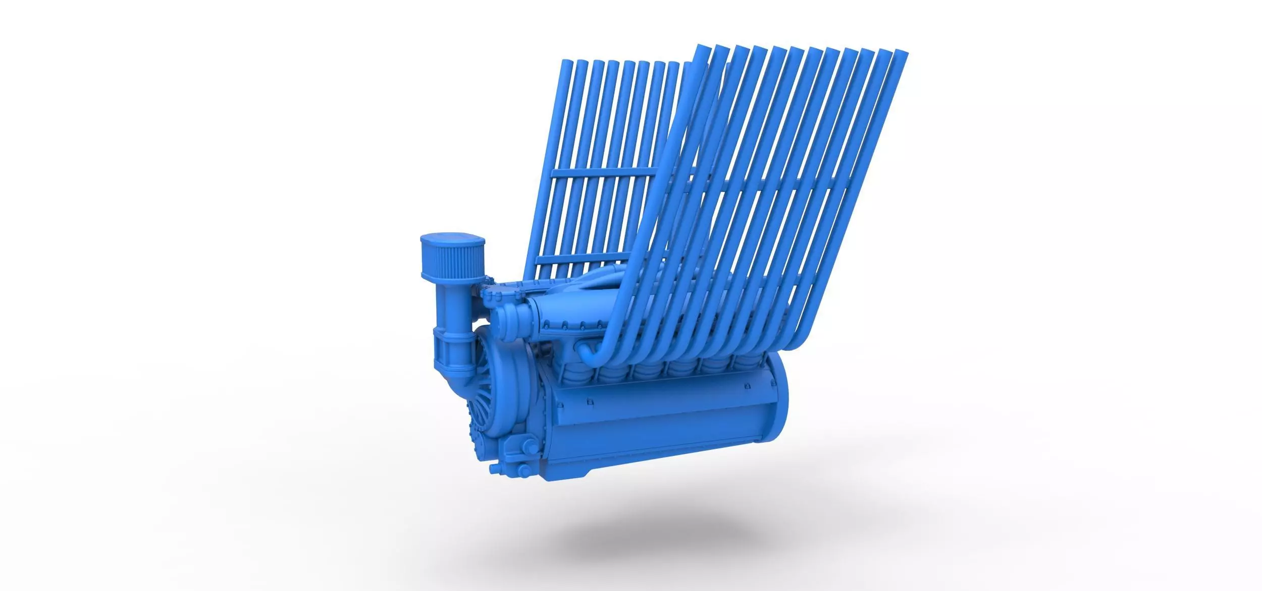 Engine V12 for pulling tractor Version 2 Scale 1 to 25 3D print model