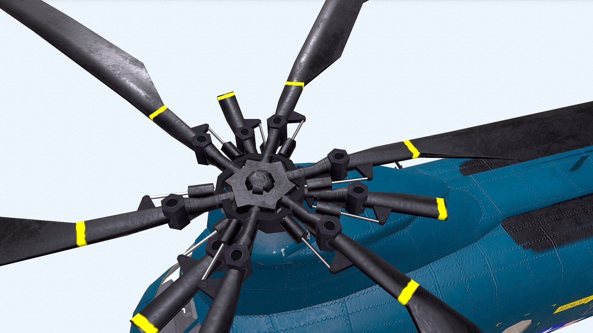 Boeing Vertol CH-46 Sea Knight Low-poly PBR Low-poly 3D model_9