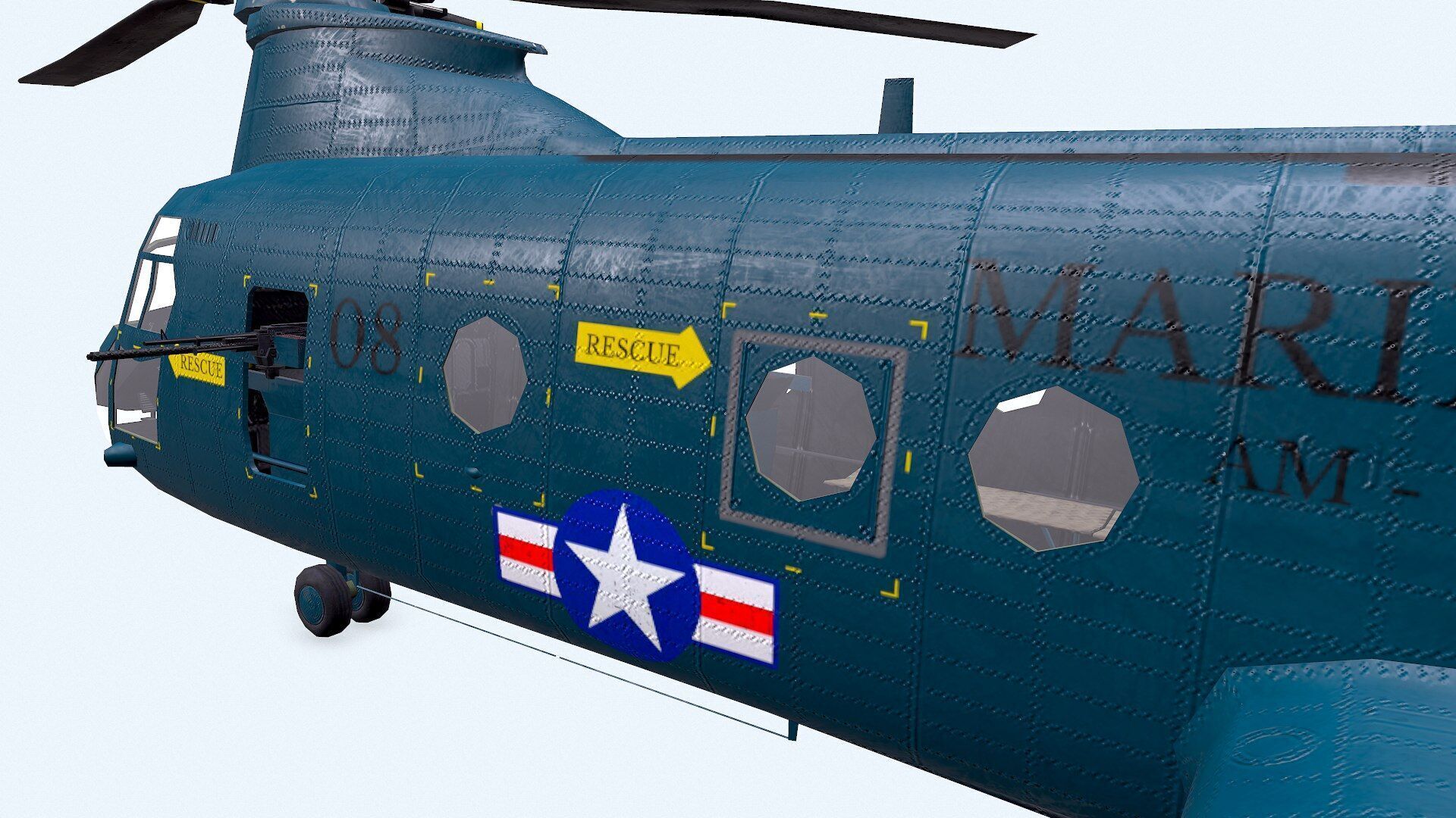Boeing Vertol CH-46 Sea Knight Low-poly PBR Low-poly 3D model_22
