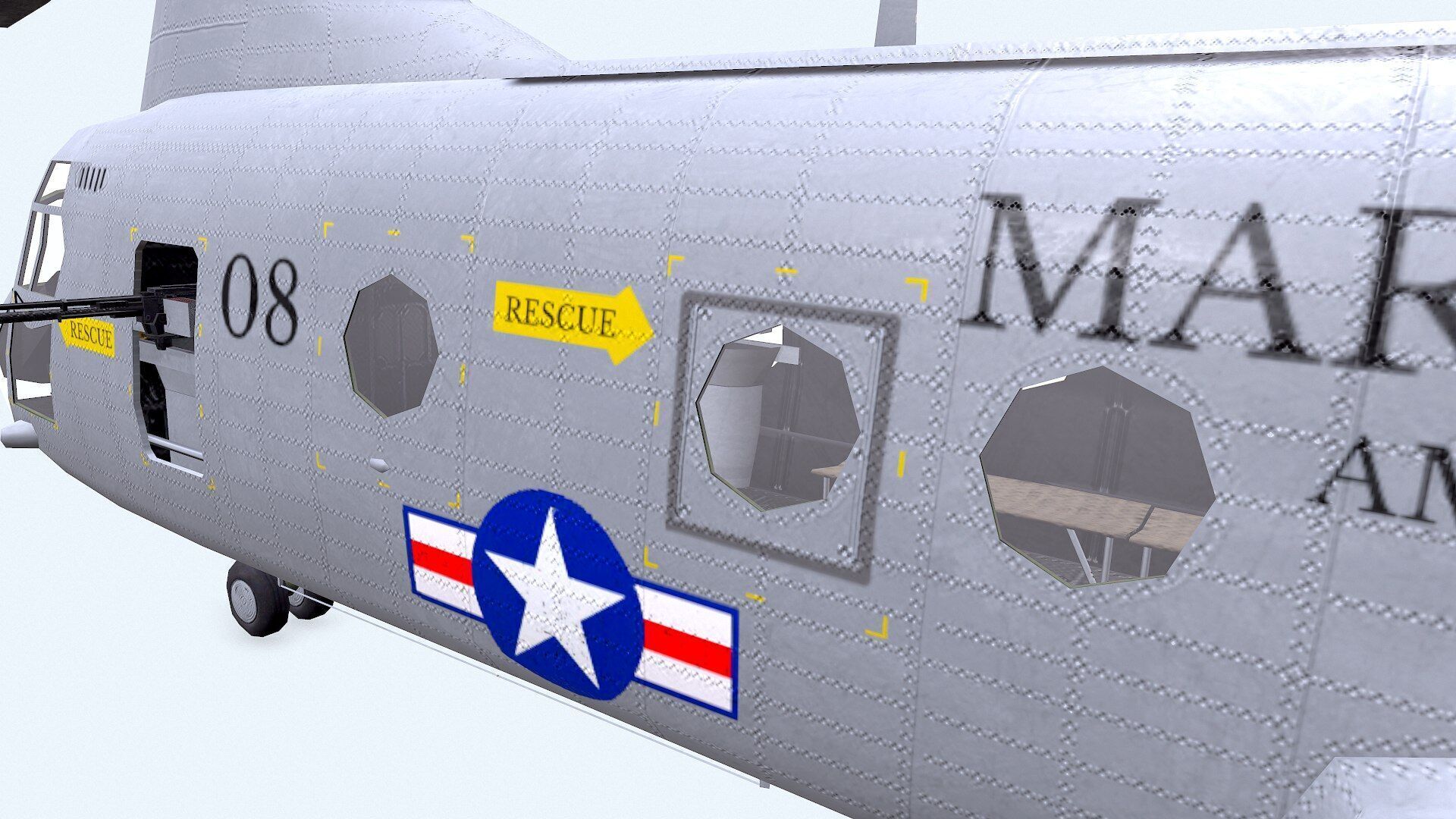 Boeing Vertol CH-46 Sea Knight Low-poly PBR Low-poly 3D model_15