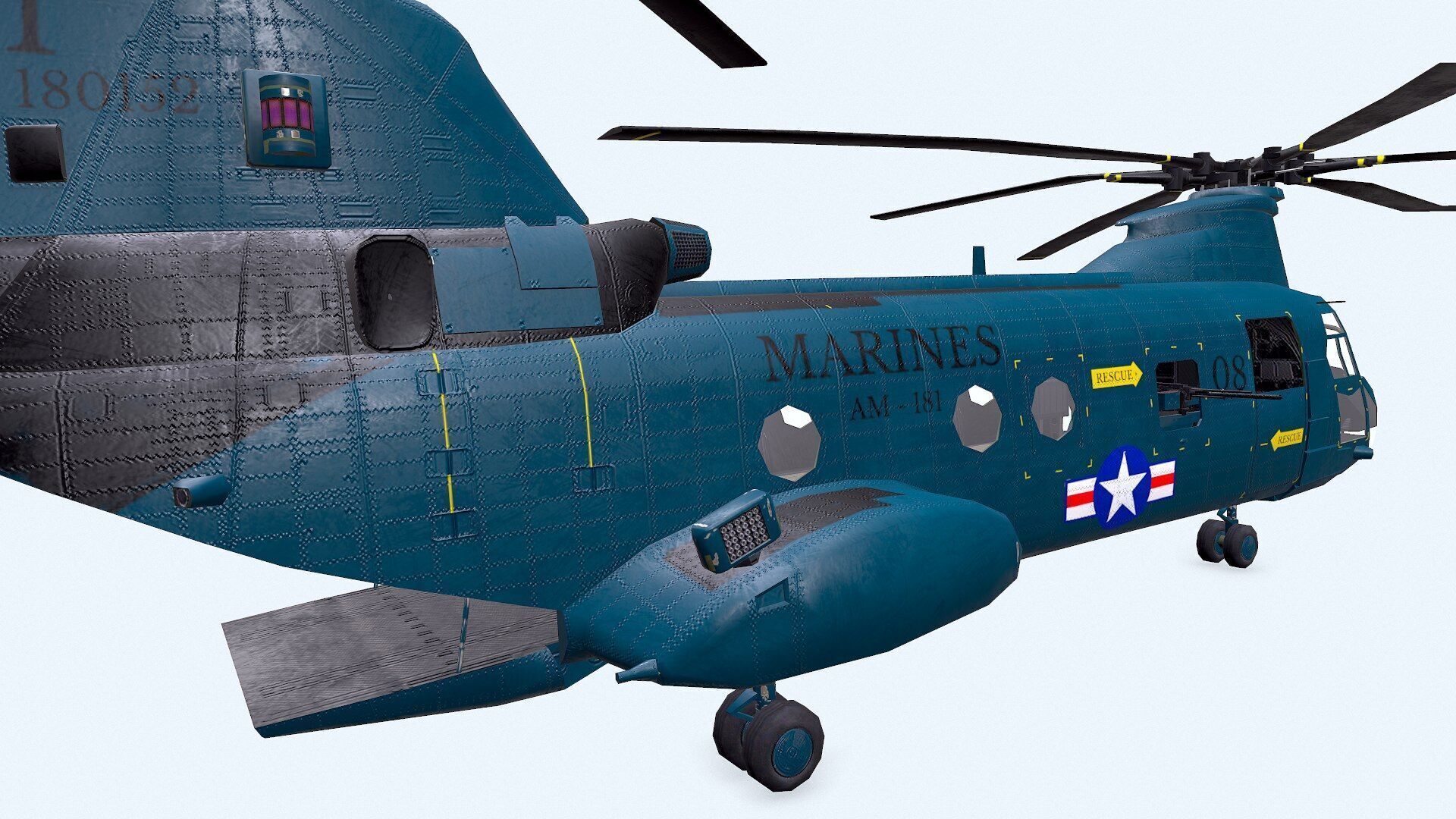 Boeing Vertol CH-46 Sea Knight Low-poly PBR Low-poly 3D model_21