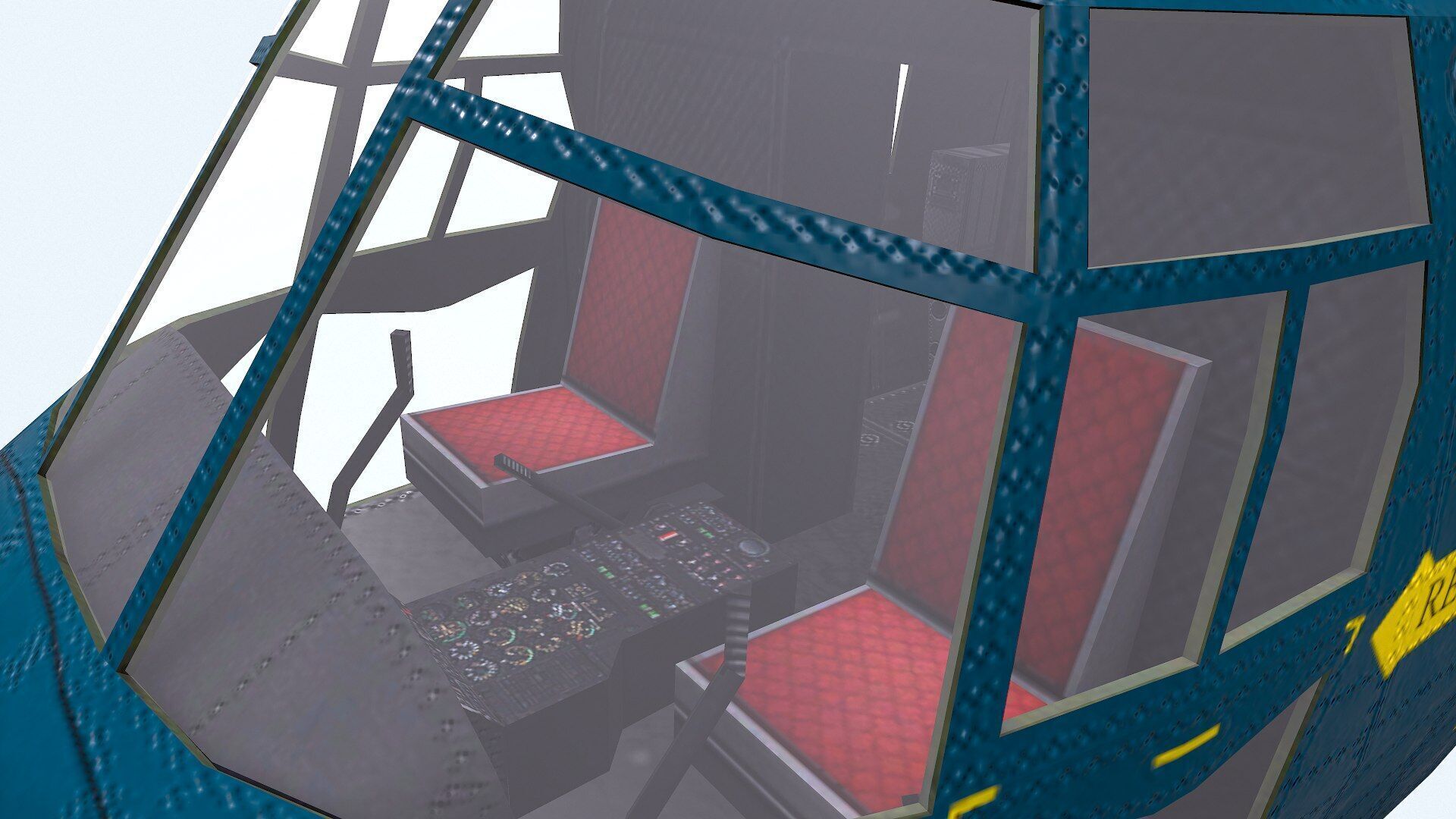 Boeing Vertol CH-46 Sea Knight Low-poly PBR Low-poly 3D model_7