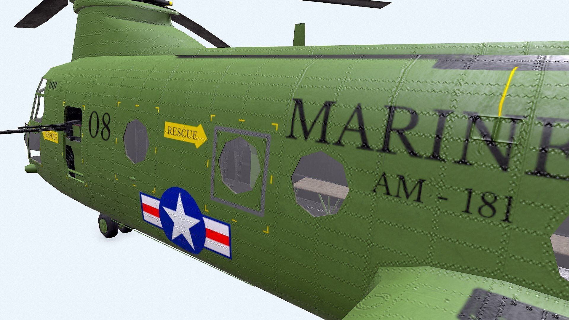 Boeing Vertol CH-46 Sea Knight Low-poly PBR Low-poly 3D model_13