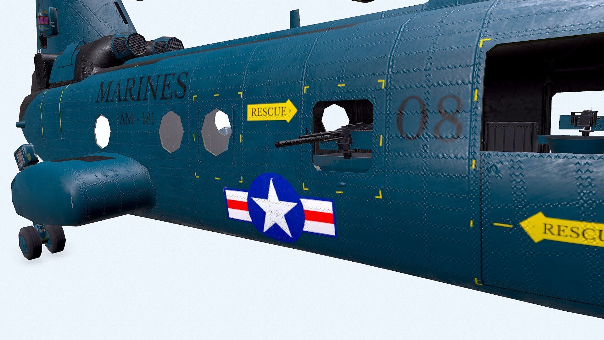 Boeing Vertol CH-46 Sea Knight Low-poly PBR Low-poly 3D model_20