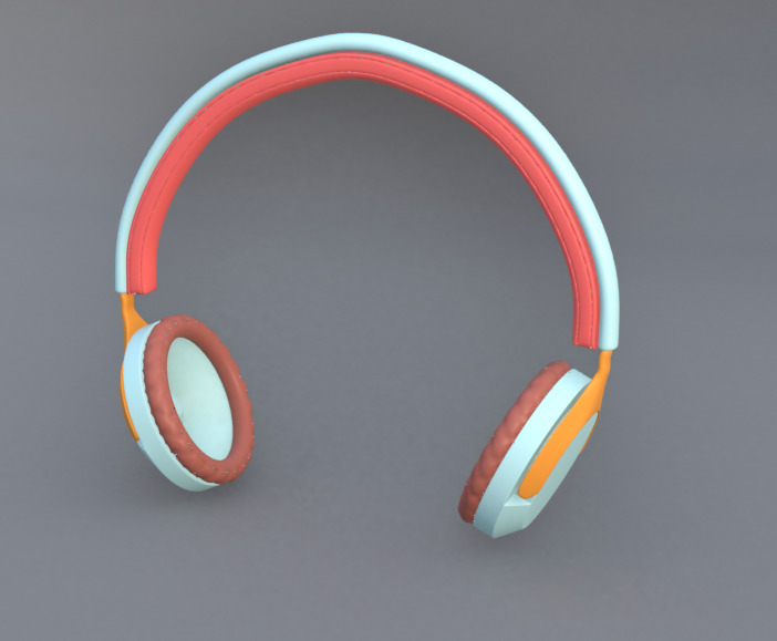 Headphone Model Low-poly 3D model_1