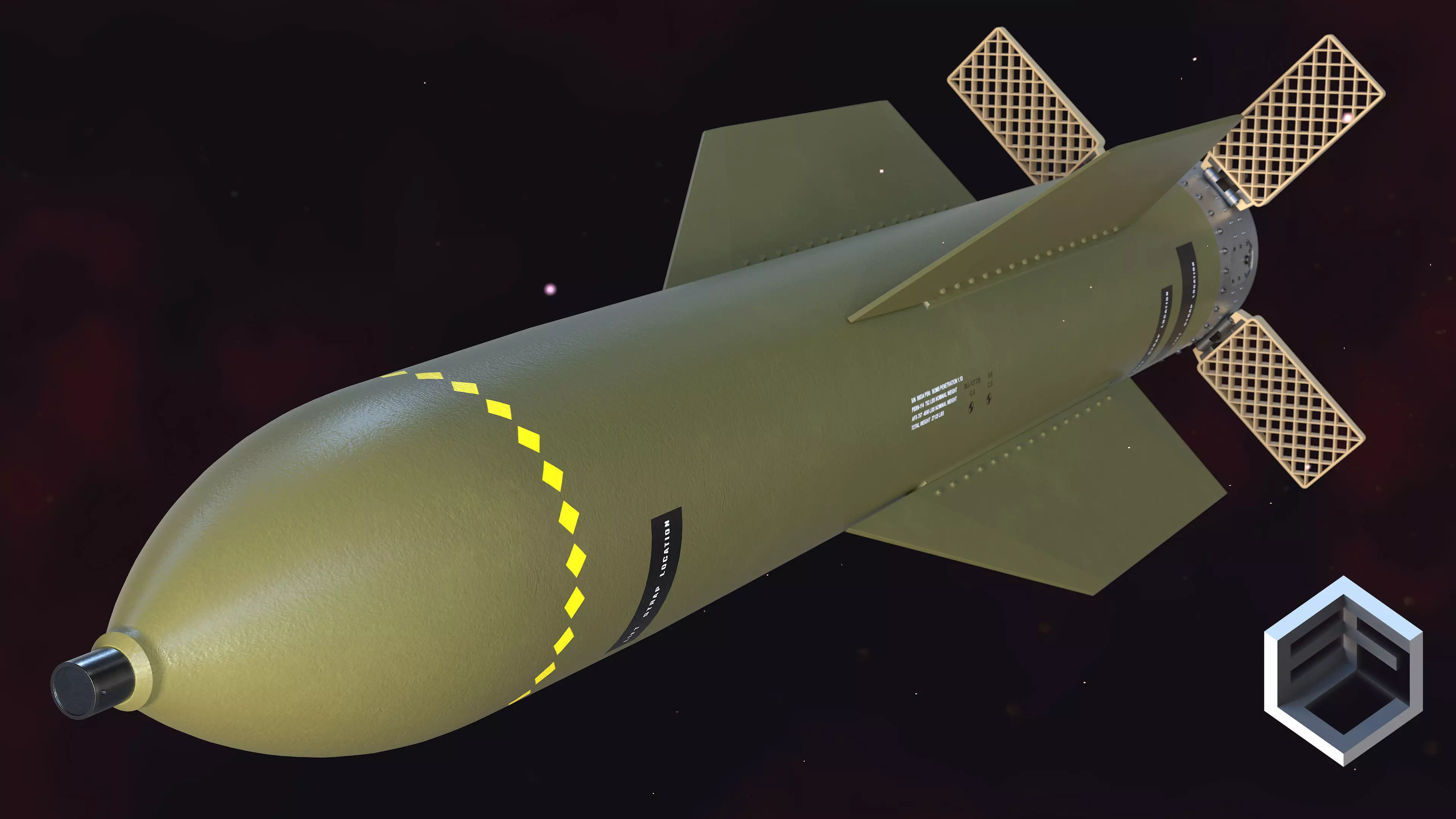 The GBU-57B MOP Massive Ordnance Penetrator  3D model_0