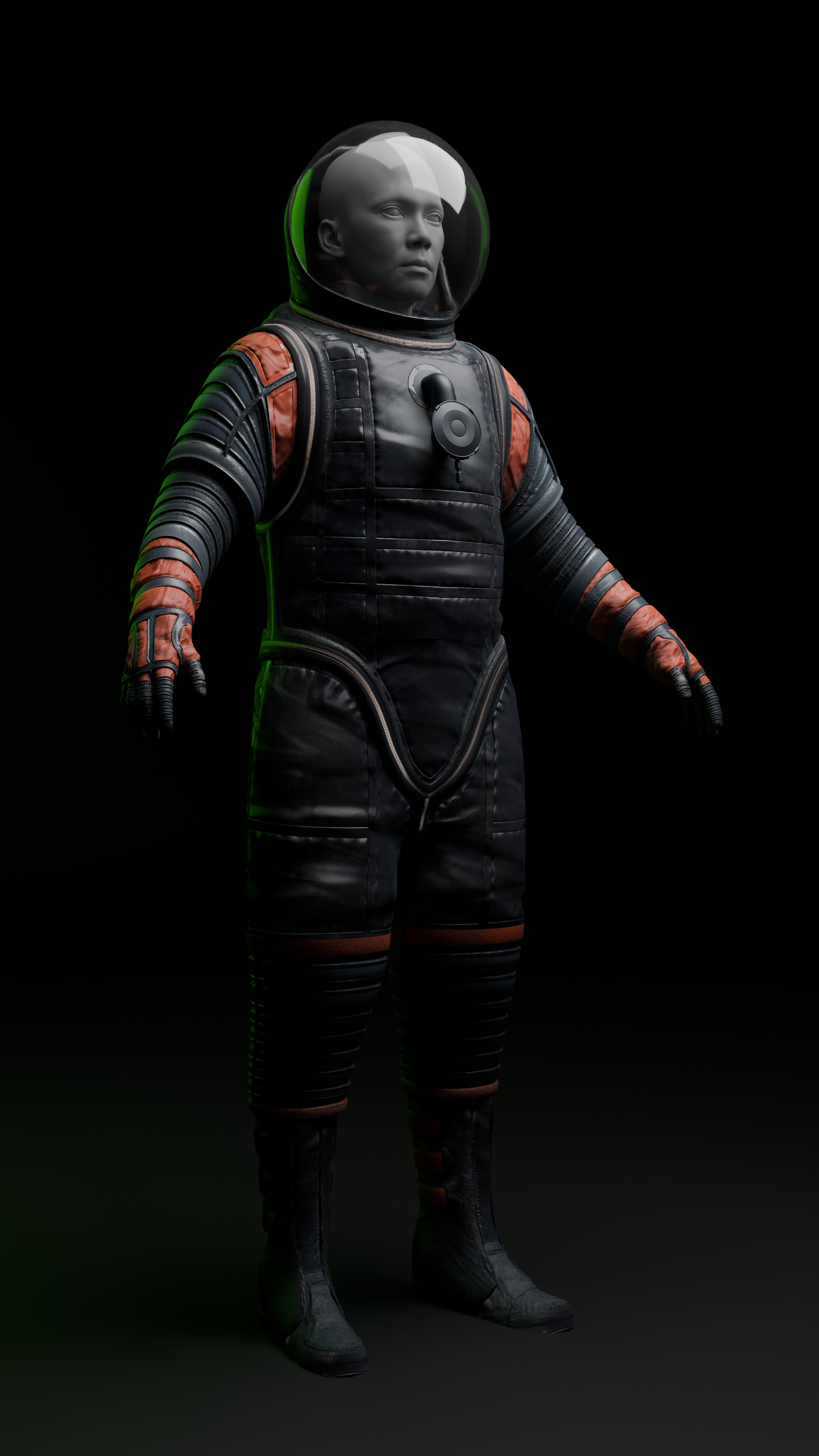 Spacesuit - Divingsuit - retro scifi Low-poly 3D model_1