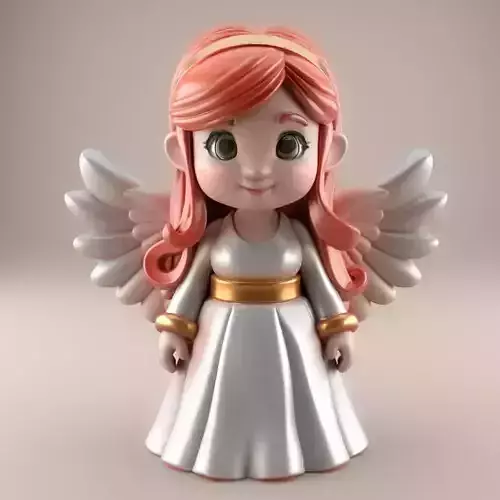 Charming Angel Figure Cute 3D STL File for Decor 3D print model