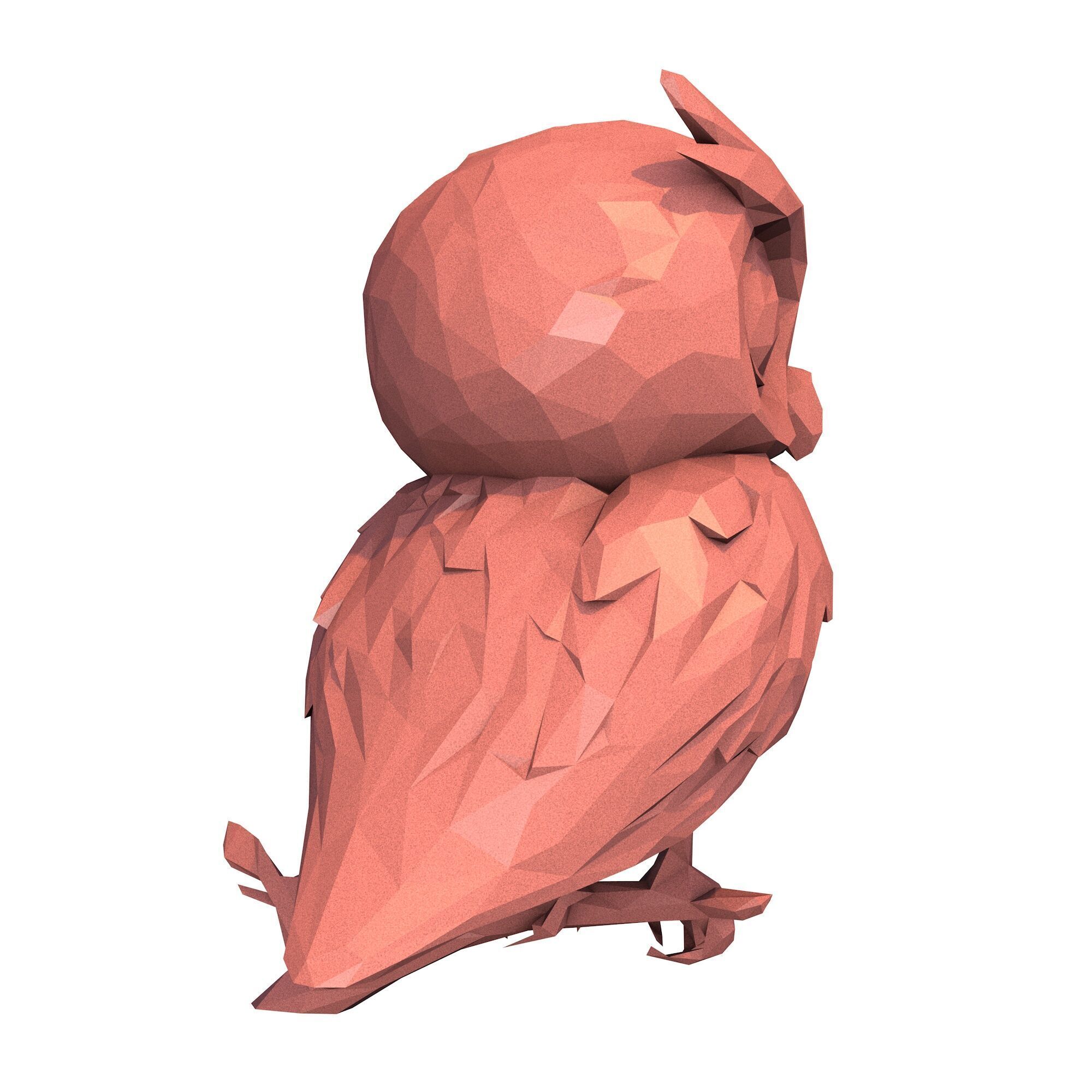 Owl Low Poly 3D print model_4
