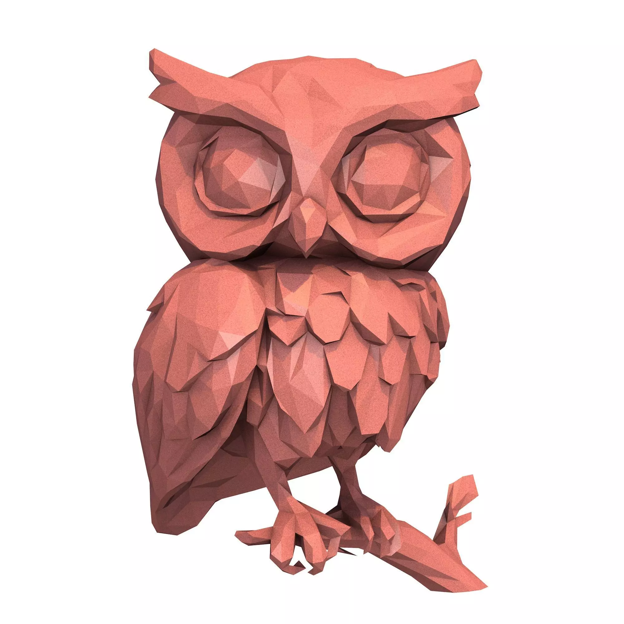 Owl Low Poly 3D print model_0