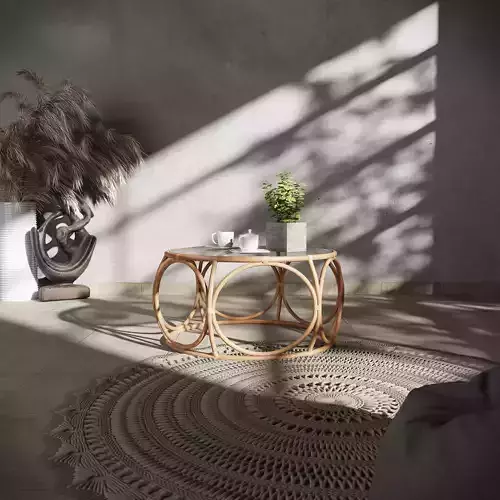 Shata Rattan Base Coffee Table