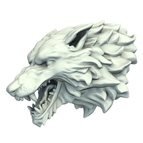 Wolf Head Sculpture 3D print model