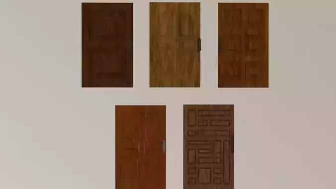 5 Modern Wooden Doors Pack