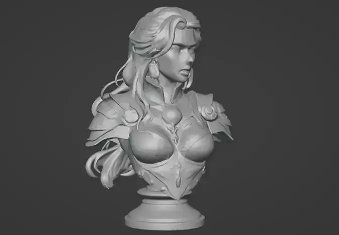 Azura - Female Warrior Bust 3D Model 