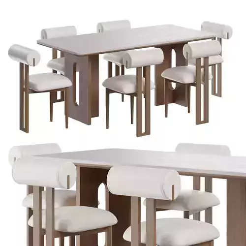 Orris table dining set 3D model