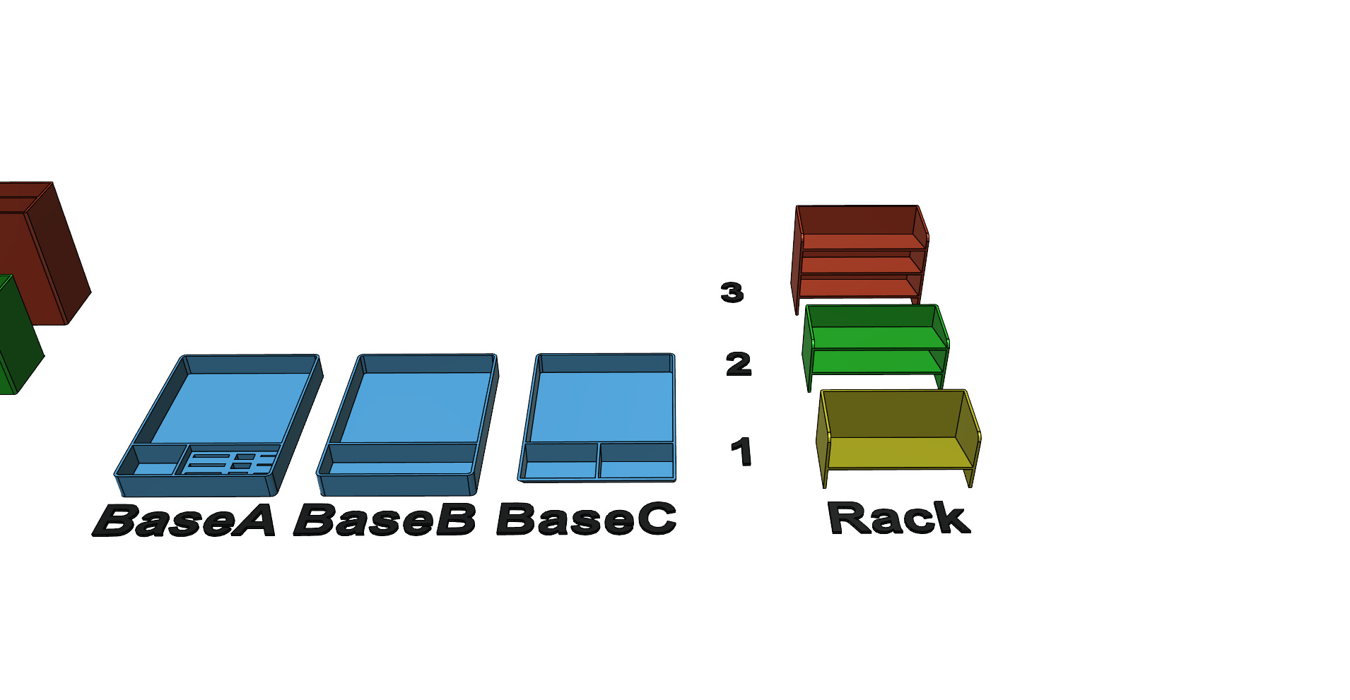Small office desk organizer rebuildable 3D print model_7
