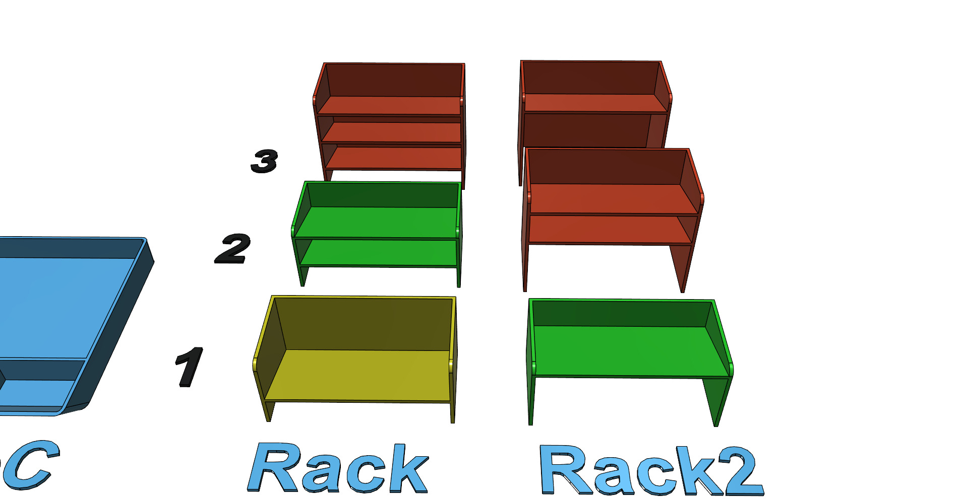 Small office desk organizer rebuildable 3D print model_12