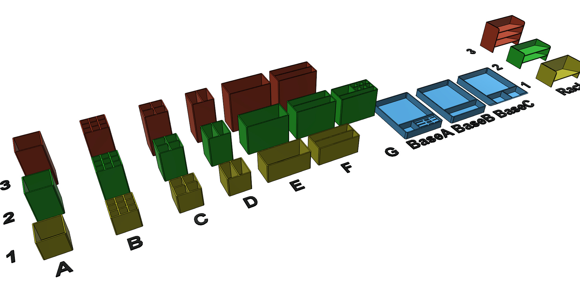 Small office desk organizer rebuildable 3D print model_1