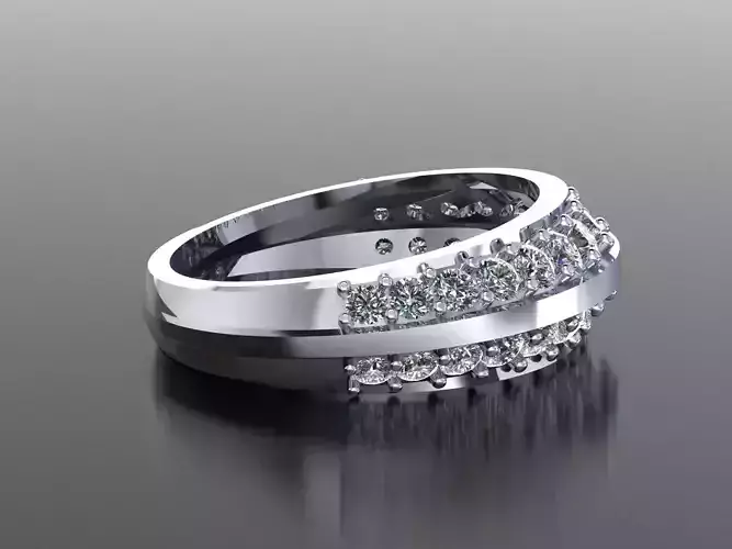 Elegant Double Row Diamond Ring